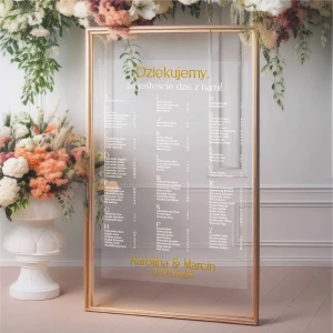Tablica z układem stołów- 80x60- transparentna wzór 3