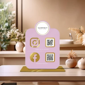 Personalizowana Tabliczka social media z logo i kodem QR (21x30 cm)