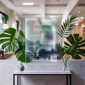 Pleksowy Cennik z logo - transparenty lub satynowy wzór 15