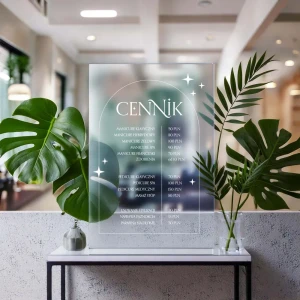 Pleksowy Cennik z logo - transparenty lub satynowy wzór 14
