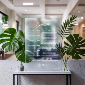 Pleksowy Cennik z logo - transparenty lub satynowy wzór 9