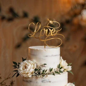 Lustrzany Topper na Tort - LOVE
