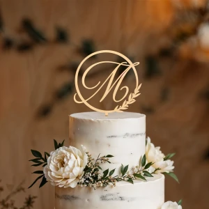Drewniany Topper okolicznościowy - monogram