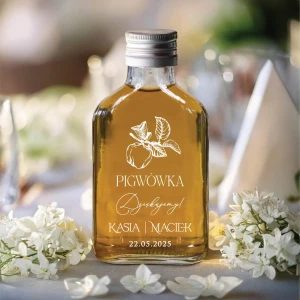 Buteleczka z nadrukiem UV - podziękowania dla gości WZÓR 69 (pigwówka)