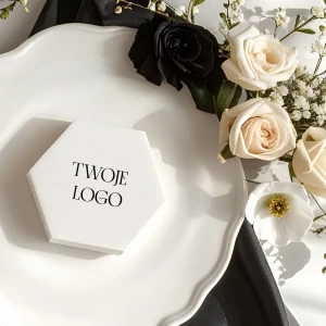 Magnes ceramiczny z twoim Logo - hexagon 3