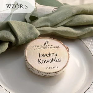 winietka na plastrze brzozy- wzór 5 z opcją magnesu