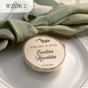winietka na plastrze brzozy- wzór 2 z opcją magnesu