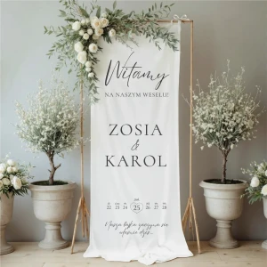 tablica powitalna na materiale- wzór 1
