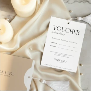 Papierowy voucher premium z chwostem w folderze- WZÓR 965