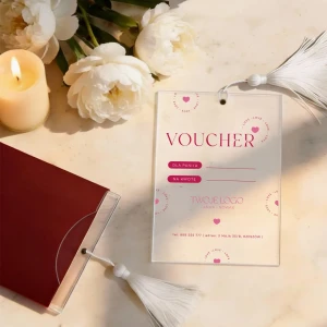 Akrylowy voucher podarunkowy satynowy Z CHWOSTEM WZÓR 981