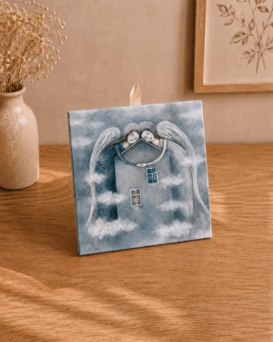 Prezent na parapetówkę z dedykacją - płytka ceramiczna 15x15 cm „Otulić miłością”