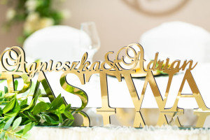 Lustrzany napis na stół weselny Imię & Imię + NAZWISKO