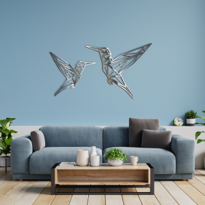 Lustrzany dekor na ścianę- Kolibry