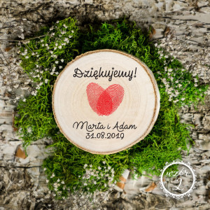 Magnesy na plastrze brzozy- podziękowania dla gości WZÓR 2