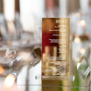 MENU na stoły lustrzane ZŁOTE- Wersja 4