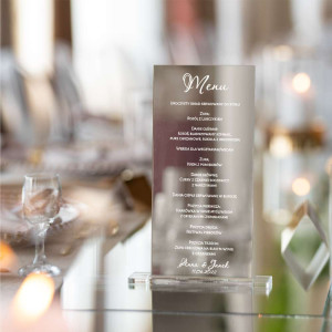 MENU na stoły lustrzane SREBRNE- Wersja 5