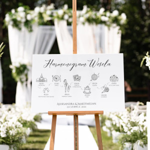 Tablica powitalna z harmonogramem wesela- akrylowa- Wzór 2