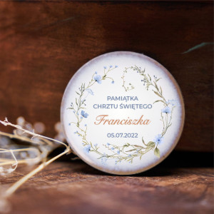 Magnesy ceramiczne - pamiątka Chrztu Świętego - okrągłe - wzór 2