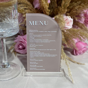 Akrylowe menu z podstawką - różne kolory - wersja 6