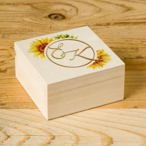 Pudełko na obrączki z nadrukiem i lustrzanym elementem 118