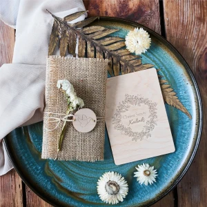 Drewniane zaproszenia na Chrzest Święty - WZÓR 2