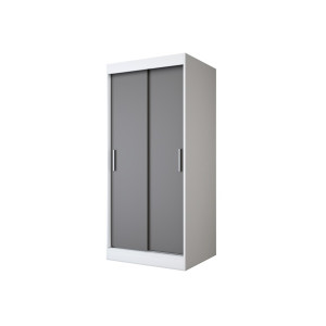 Szafa Przesuwna 90x200cm z Korpusem Białym i frontami Antracyt