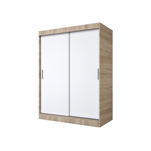 Szafa Przesuwna 150x200cm Dąb Sonoma korpus, Biały front