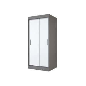 Szafa Przesuwna 90x200cm Antracyt Korpus front Biały Mat