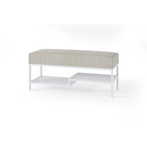 Lux Jasna Ławka Tapicerowana z półka 100cm biało beżowa