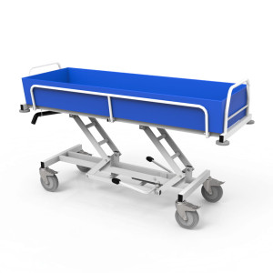 Wózek transportowo-kąpielowy z hydrauliczną regulacją wysokości