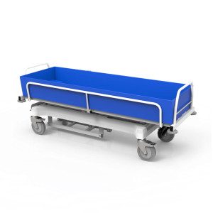 Wózek transportowo-kąpielowy z elektryczną regulacją wysokości