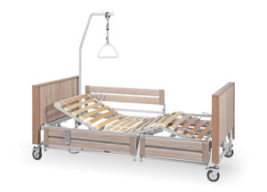ŁÓŻKO REHABILITACYJNE B1/3S Z DZIELONYMI BARIERKAMI
