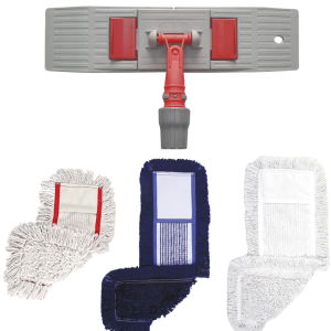 Zestawy mop płaski 40cm plastik + kpl. 3 nakładek