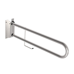 Podpora uchylna 80 cm INOX z uchwytem na papier toaletowy