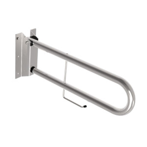 Podpora uchylna 60 cm INOX z uchwytem na papier toaletowy