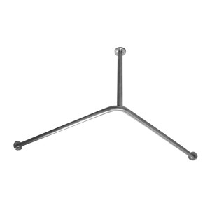 Drążek zasłony prysznicowej z krytym mocowaniem do sufitu INOX – 80x80x45 cm