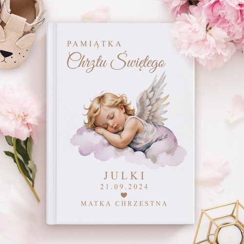 Biblia dla dzieci z nadrukiem na chrzest dla dziewczynki - Patron