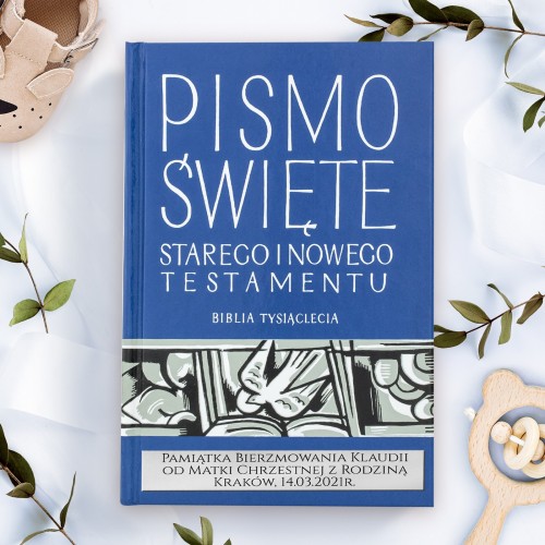 Pismo Święte Starego i Nowego Testamentu z grawerem - Bierzmowanie