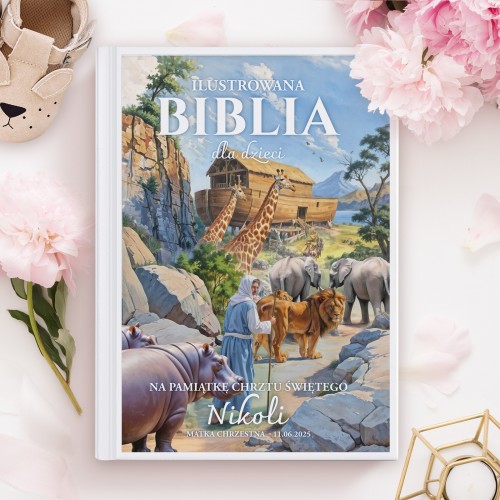Biblia dla dzieci z nadrukiem chrzest - Światło nadziei