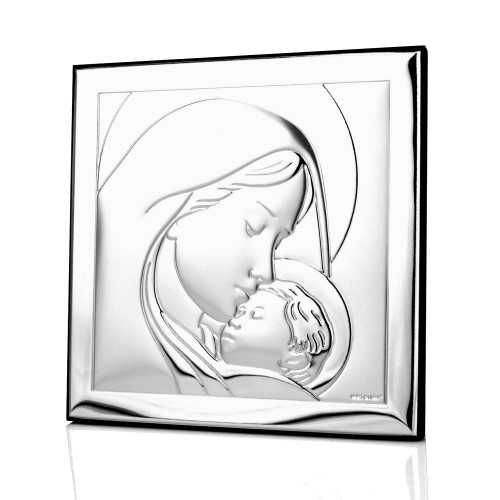 Obrazek Matka Boska (12 x 12 cm) z grawerem dla dziewczynki - Pamiątka na Chrzest