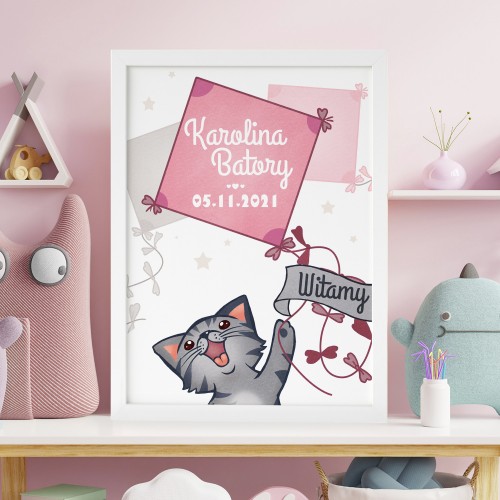 Plakat w ramce (30x40cm) dla dziewczynki - Witaj