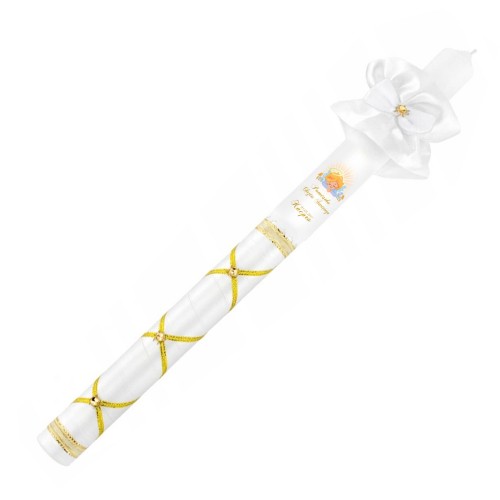 Świeca na chrzest święty z personalizacją - Gold Angel