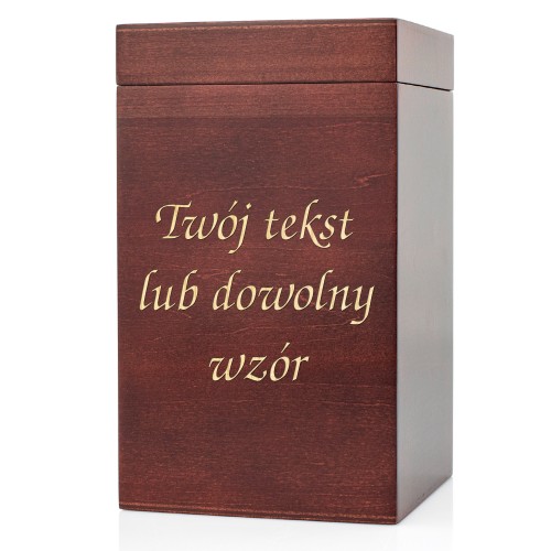 Drewniana szkatułka z grawerem na upominek na chrzest