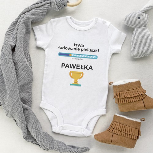 Body dziecięce r. 86 z nadrukiem personalizacji - Pieluszka