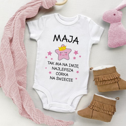 Body dziecięce r. 68 z nadrukiem dla dziewczynki - Najlepsza córka