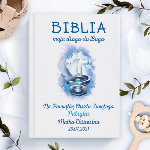 Biblia dla dzieci z nadrukiem na chrzest - Droga do Boga