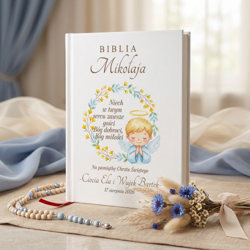 Biblia dla dzieci na prezent na chrzciny - Boże Serce