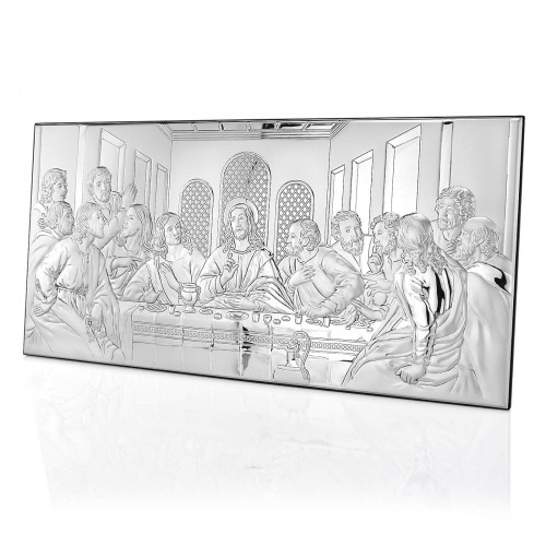 Srebrny obraz Ostatnia Wieczerza (50x24,5 cm) na rocznicę święceń - Kapłan