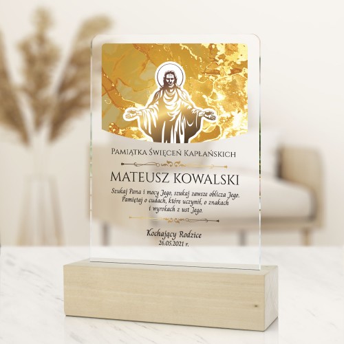 Statuetka z nadrukiem na święcenia kapłańskie - Szukaj Pana