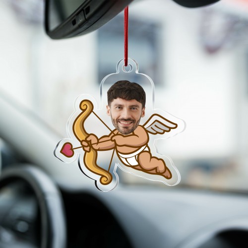 Zawieszka do samochodu ze zdjęciem dla niego - Kupidyn